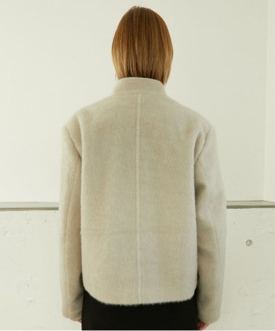 LA PEAU DE GEM シャギー ジップブルゾン ページュ F