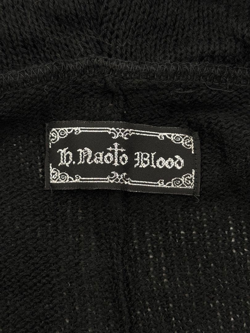 【Y57】h.naoto blood ファー付き 変形カーディガン