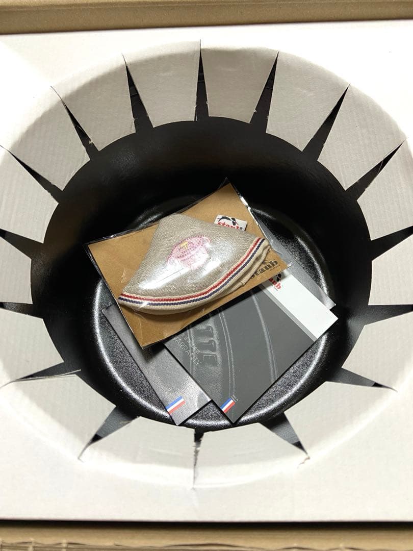 【新品】STAUB グランドココット シフォンローズ 24cm ノブミトン付き