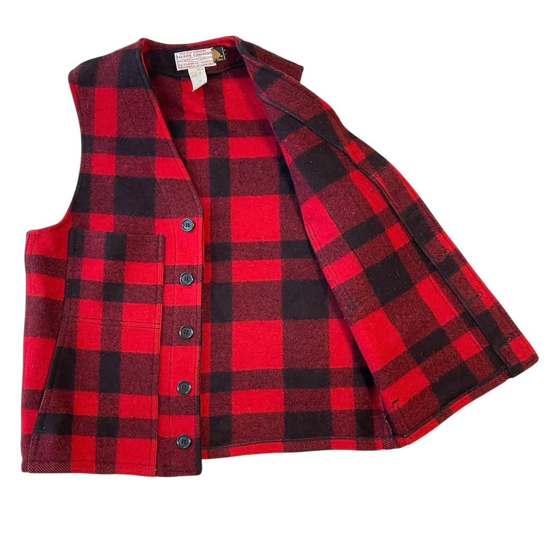 FILSON フィルソン ウールベスト USA製 赤黒チェック 38