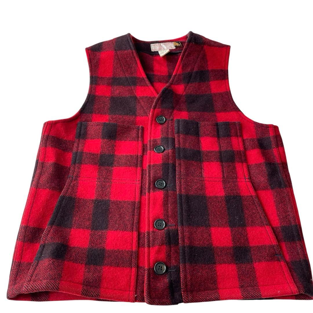 FILSON フィルソン ウールベスト USA製 赤黒チェック 38