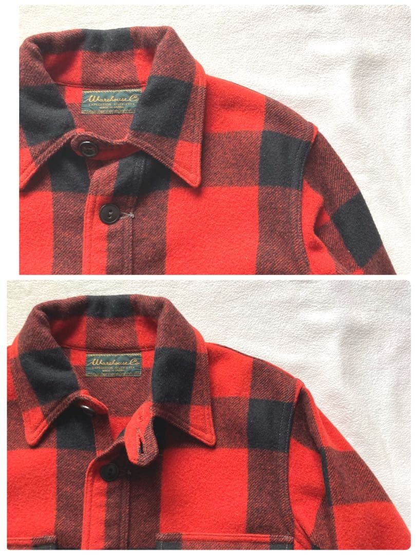 WAREHOUSE マッキーノジャケット　バッファローチェック　レッド　美品