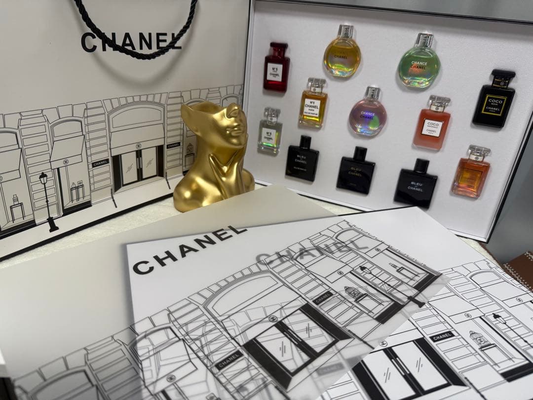 CHANEL 香水12本セット ゴールド像付き