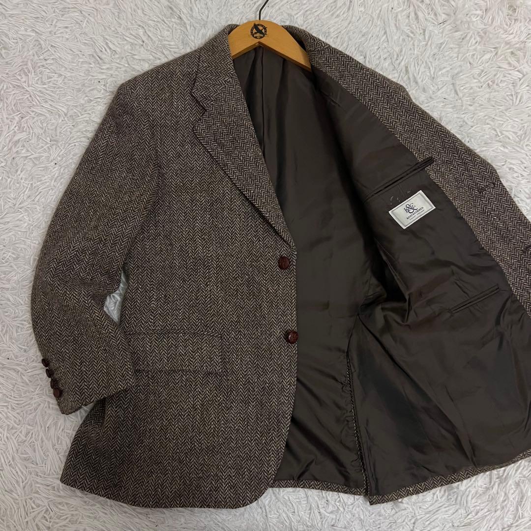 美品✨ケントアンドカーウェン ハリスツイード ジャケット ヘリンボーン 茶系