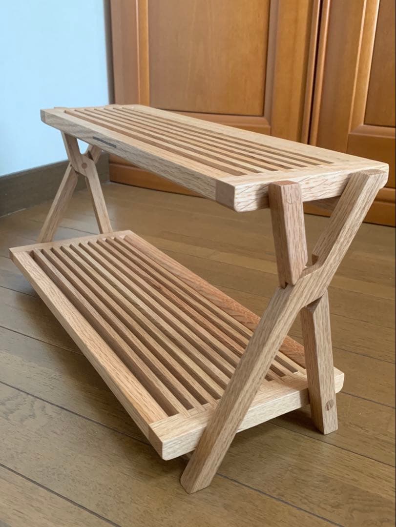 【新品未使用】ikiki フォールディングミニラックオーク