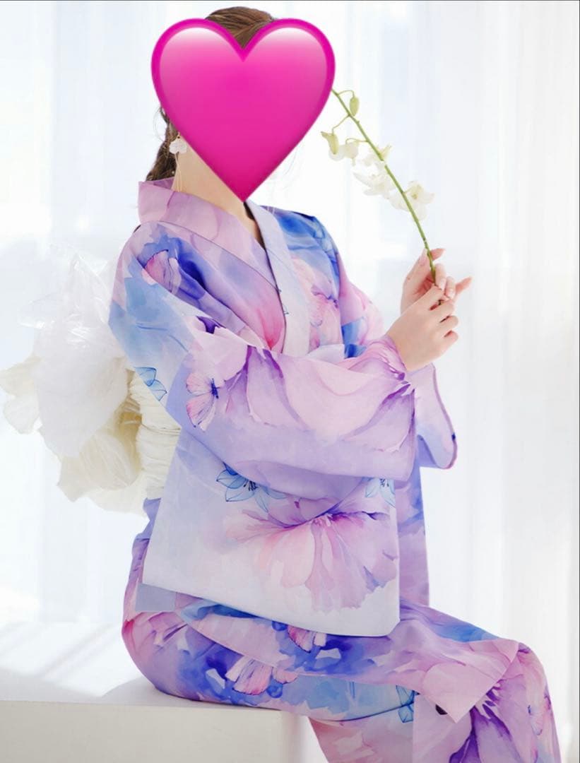 水彩フラワー柄浴衣