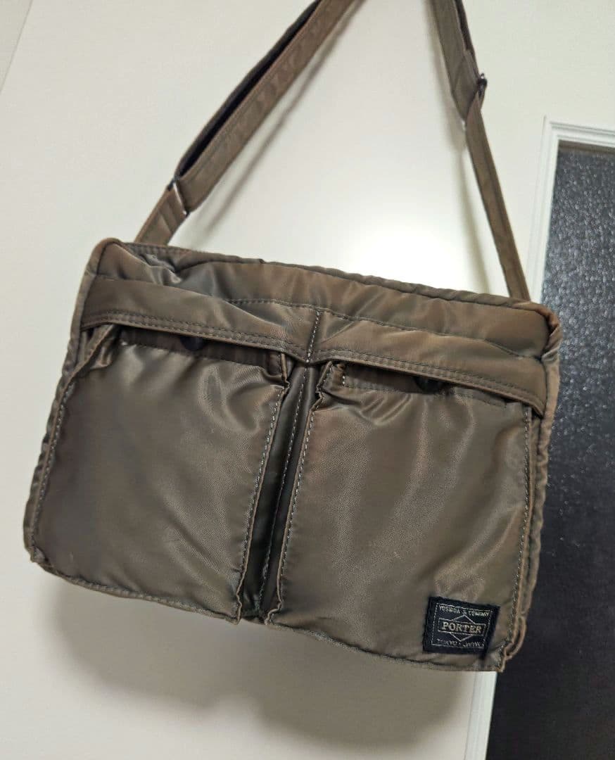 希少 廃盤 PORTER タンカー ショルダーバッグ 2層 グレー 玉虫色 茶