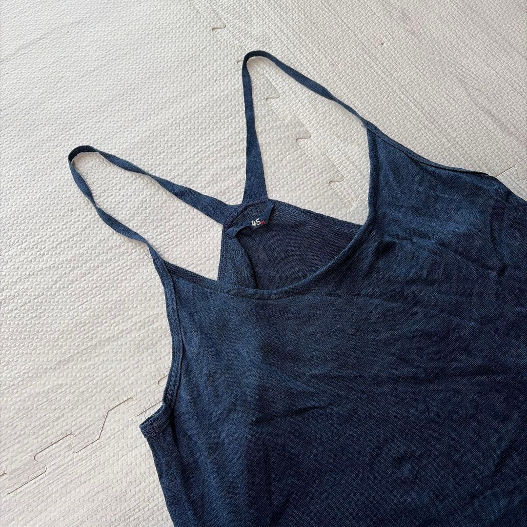 専用45R ギマニット　キャミソールワンピース インディゴ　サマーニット