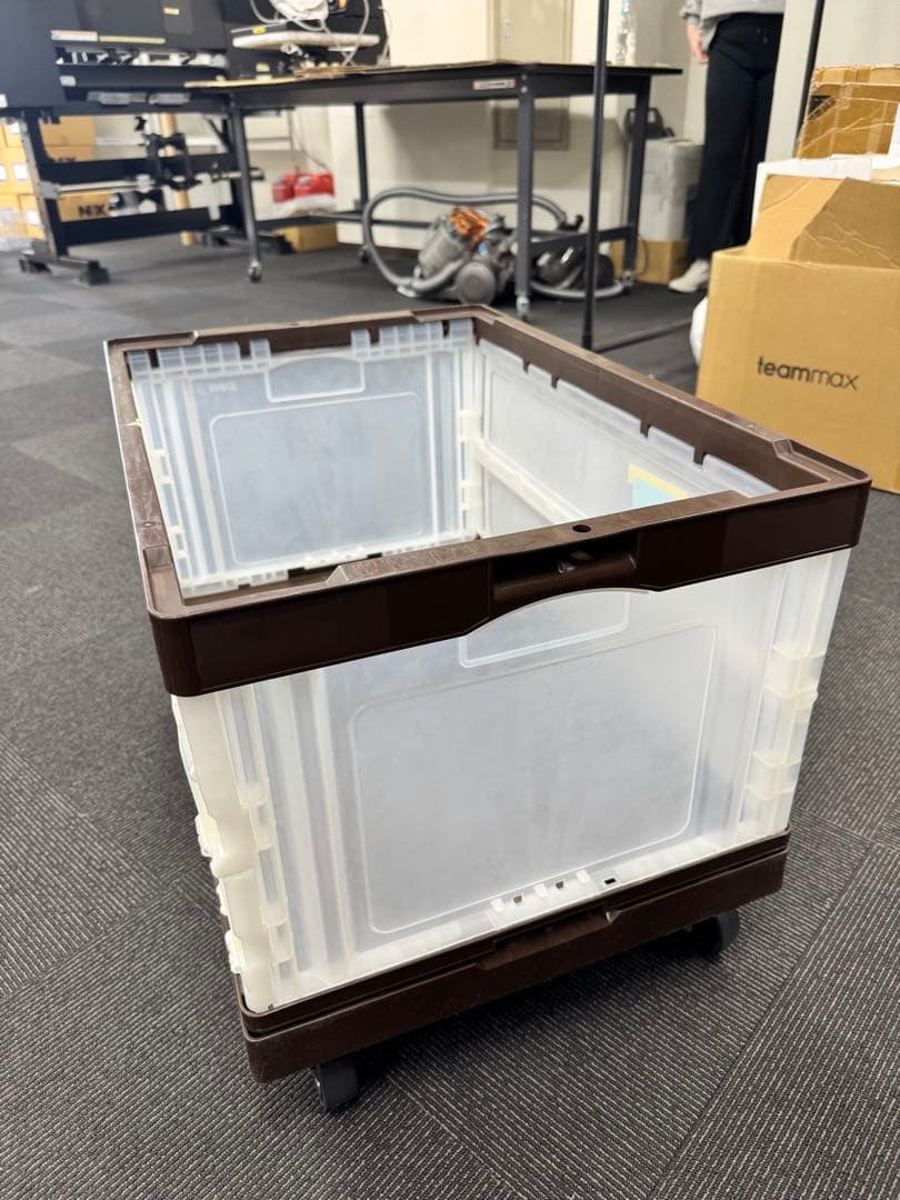 扉付き折りたたみコンテナ2セット（75L) ブラウン 5組