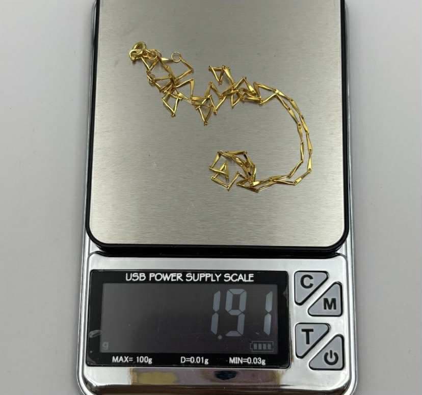 ゴールド 幾何学的ラインネックレス 19.1g