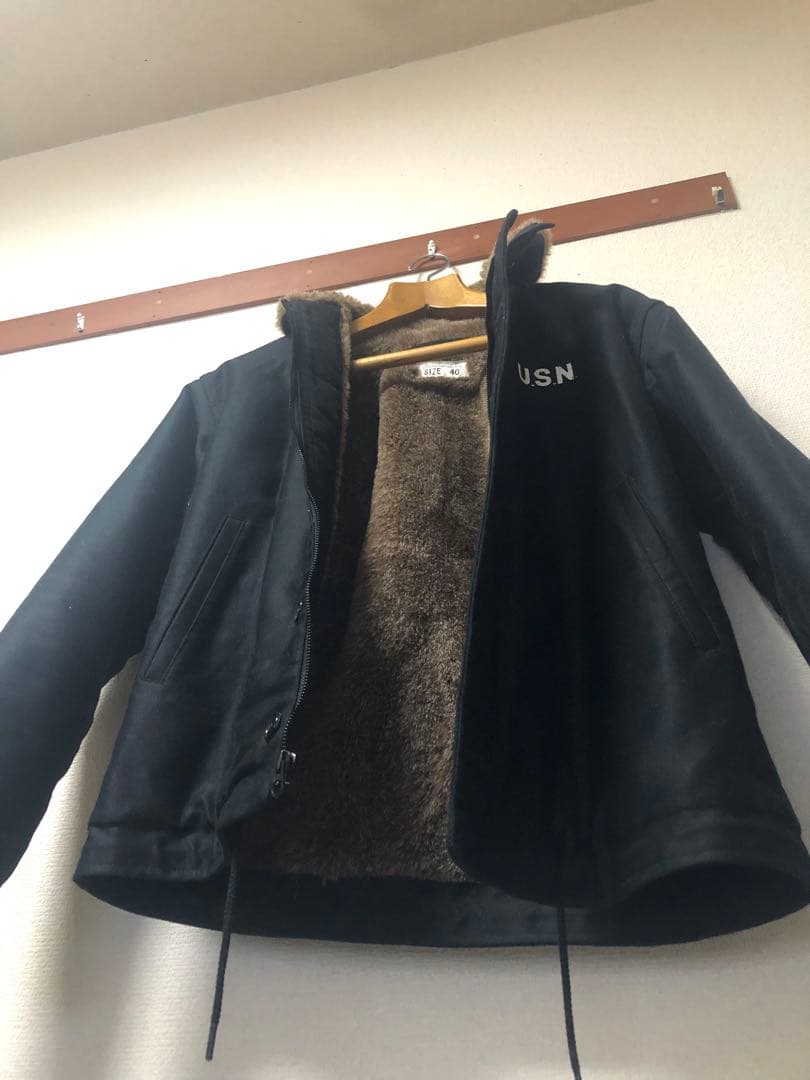 ヒューストン BLUE PORT 日本製 N-1 デッキジャケ黒、新品‼️即日発送