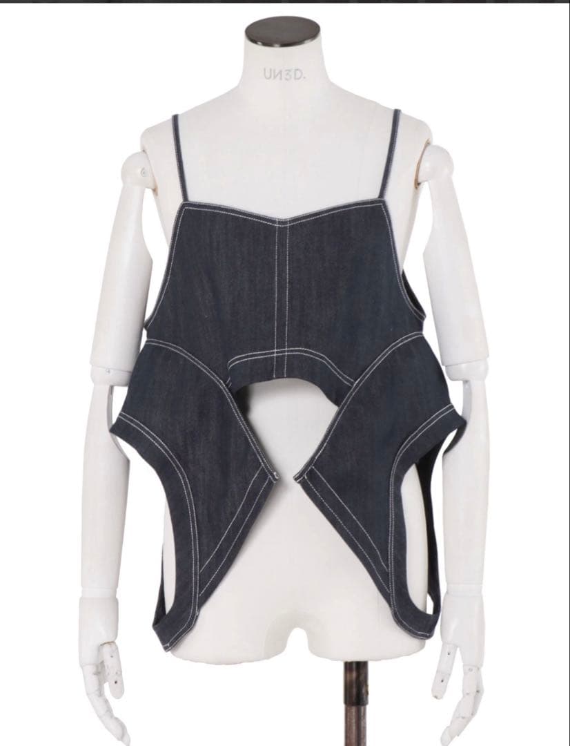 【人気品】UN3D. hole detail ビスチェ　インディゴ　38