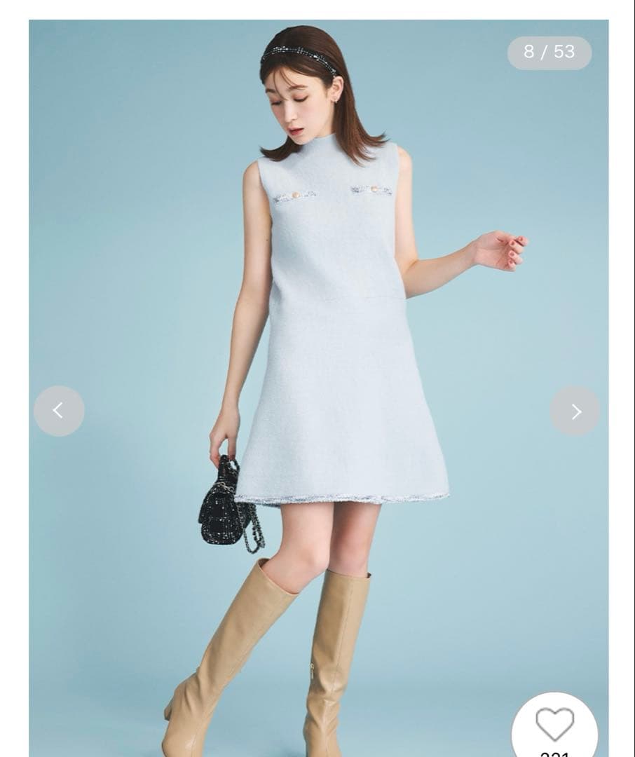 CELFORDセルフォードトリムミニニットワンピースセット ツイードセットアップ