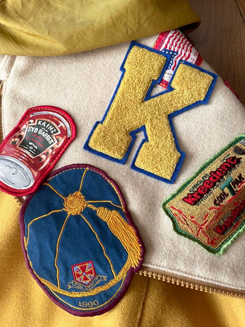 カールヘルム　オールスターワッペン　フード付きベンチコート　スタジャン