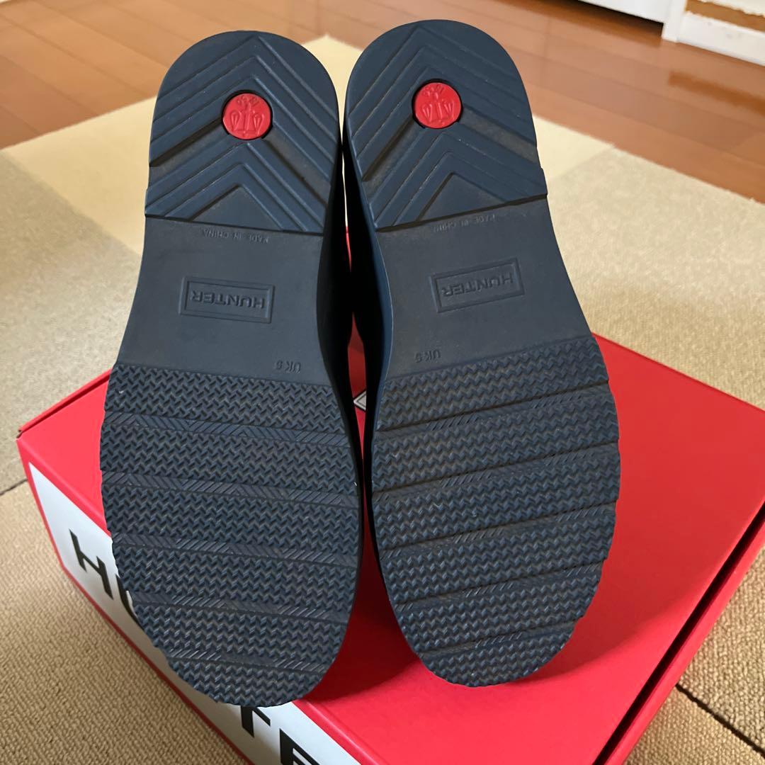 HUNTER ネイビー ショートブーツ