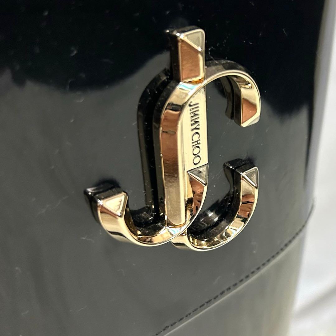 極美品　ジミーチュウ　長靴　レインブーツ　ブラック　エナメル　36 サイドロゴ