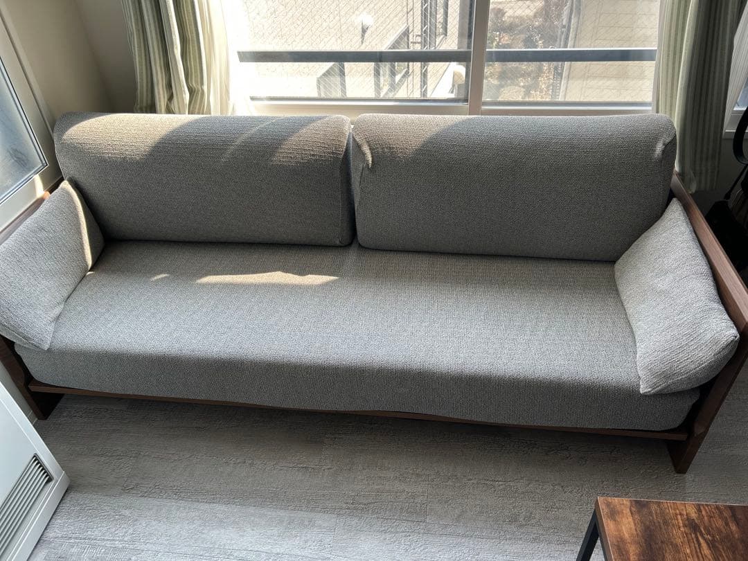 ニトリ　モダン グレー ファブリック ソファベッド
