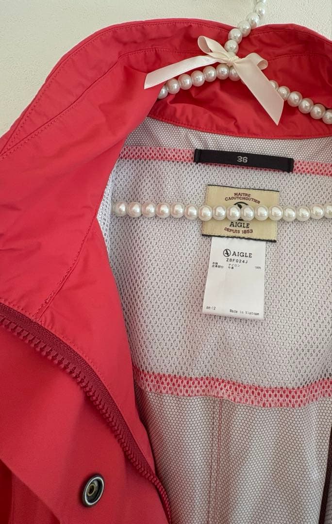ペンギンさん専用AIGLE Sサイズ レインコート フード付き ピンク