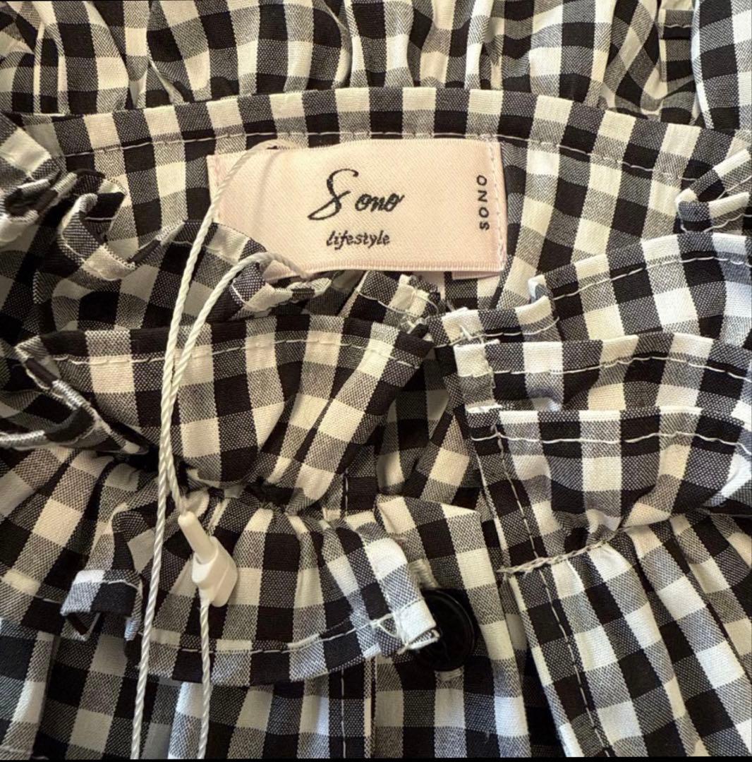SONO limited 銀座三越限定 ラナンキュラスブラウス ギンガム