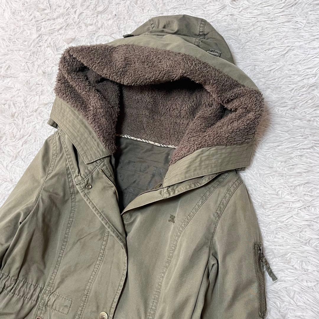 BURBERRY BLUE LABEL キルティングライナー付きモッズコート