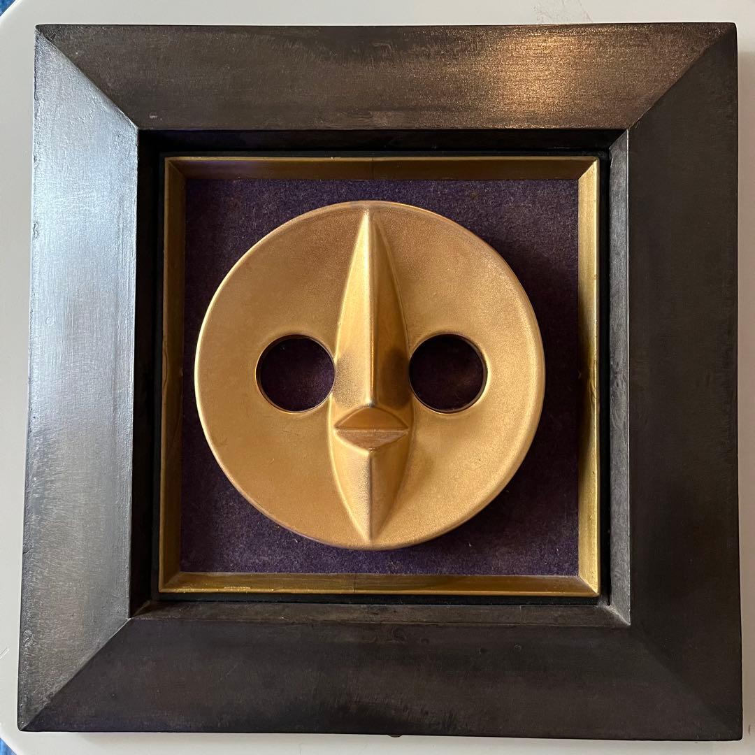 岡本太郎 太陽の塔　信楽焼 額装 70年代 万博 陶器 インテリア 昭和 レトロ