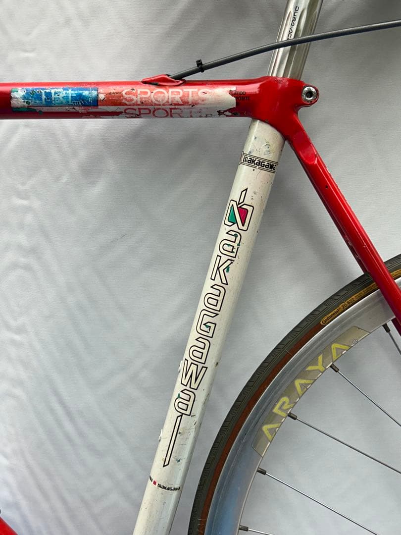 NAKAGAWA ナカガワ クロモリロード ビンテージ 52 赤/白 現状渡し