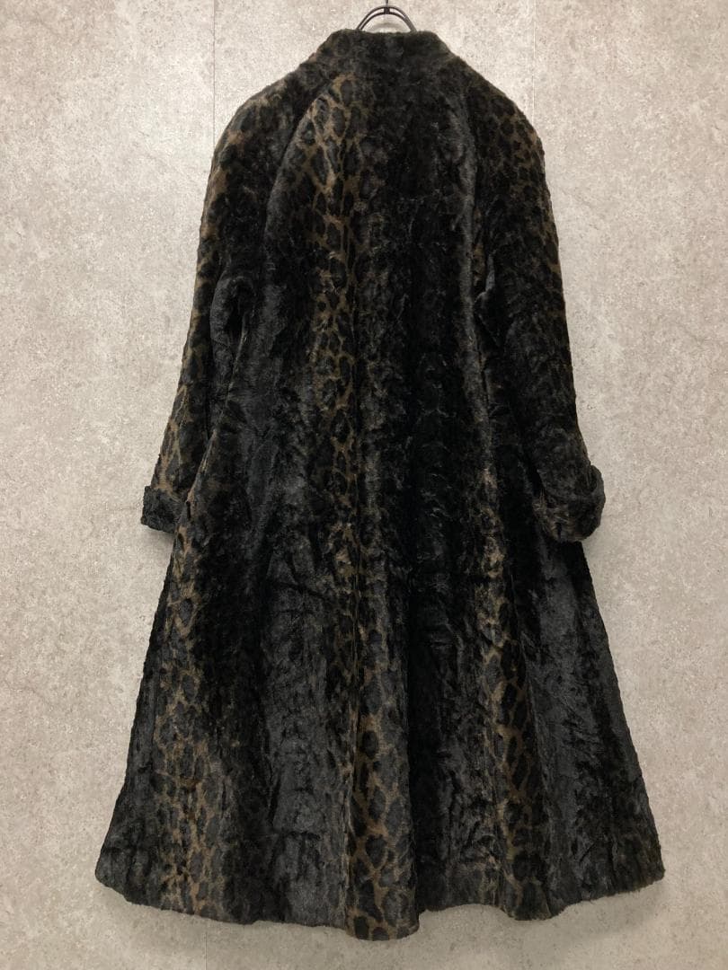 《US古着》ヴィンテージ レオパード フェイクファーコート レディースXL程