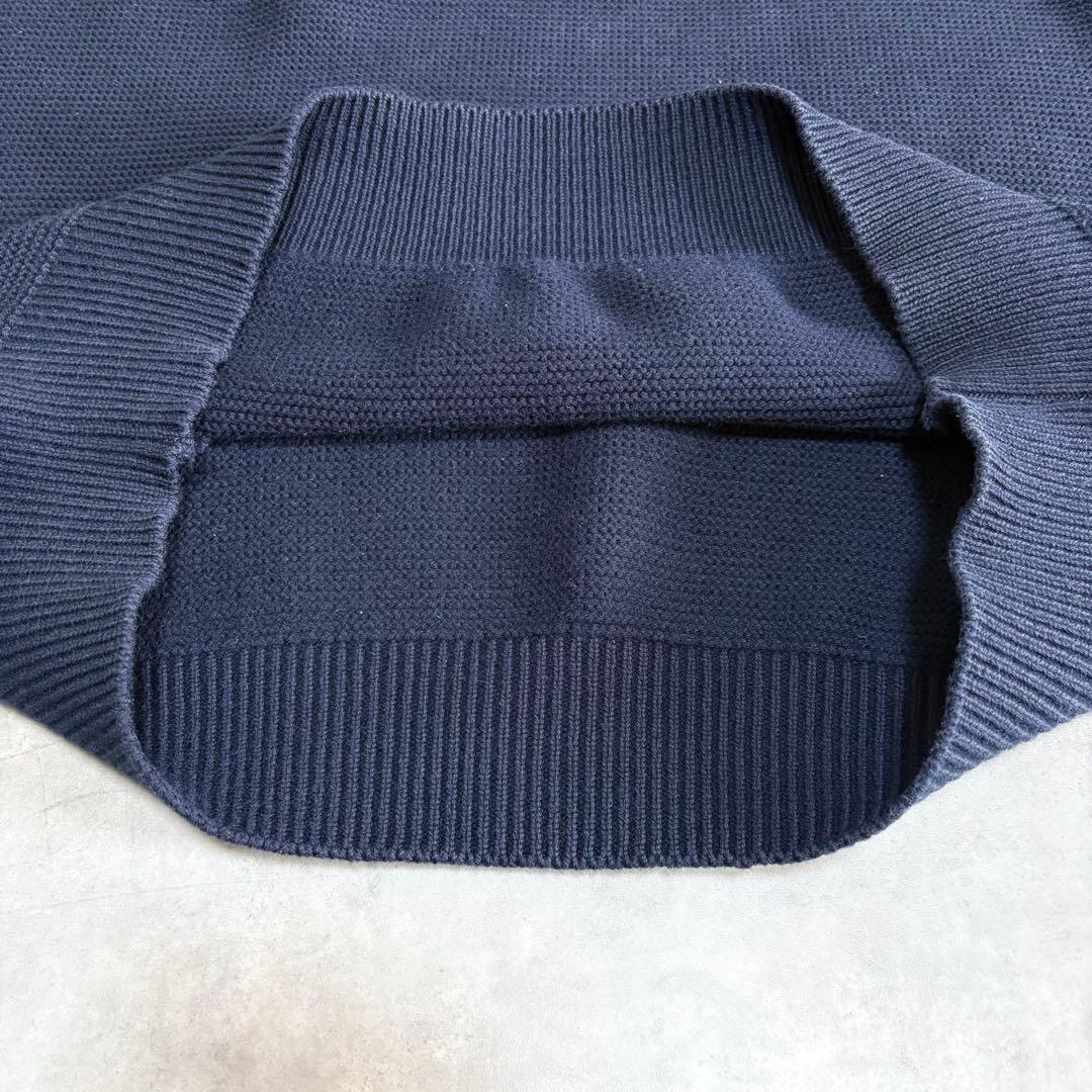 Burberrys 英国製 クレスト刺繍 ホースロゴ コットンニット ネイビー