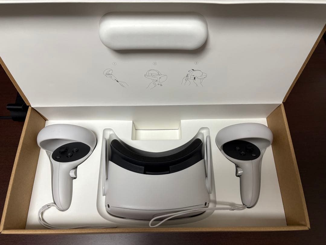  Quest 2 VRヘッドセット コントローラー　ヘッドストラップ付き