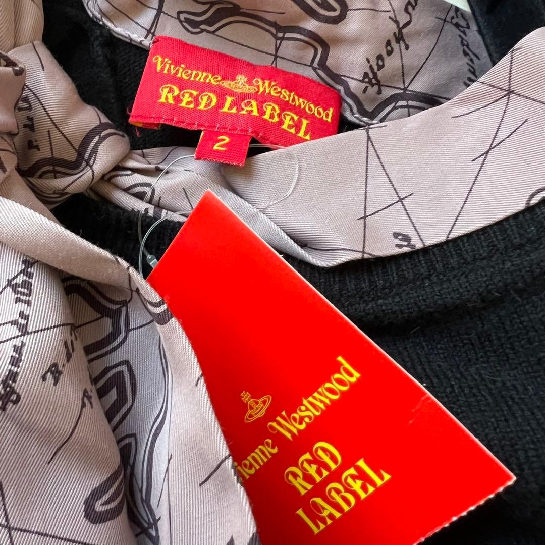 タグ付き　ヴィヴィアンウエストウッド　ニットワンピース　ボウタイ　リボン　膝丈