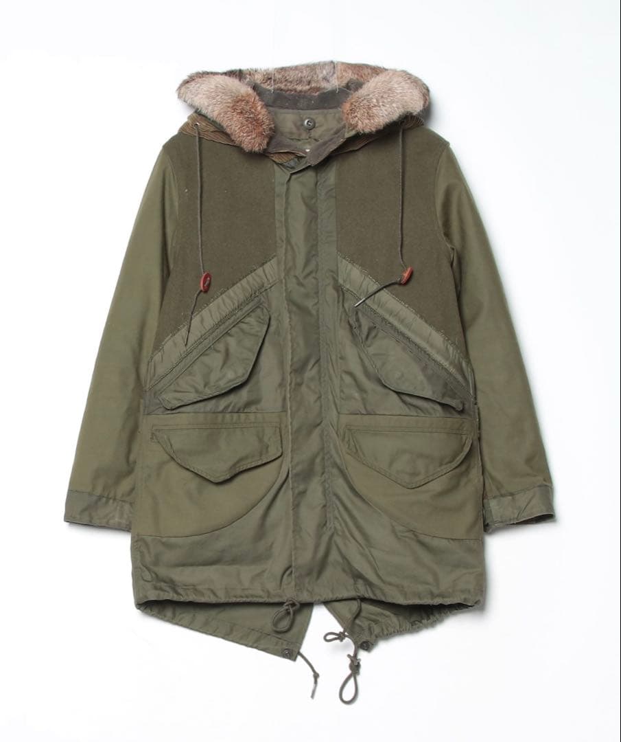 Ink インク リメイク ライナー ファー付きモッズコート S ミリタリー