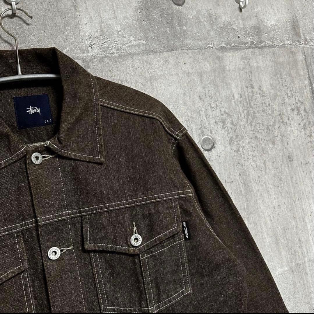 5*5様 old stussy 紺タグ 90s ブラウン デニムジャケット