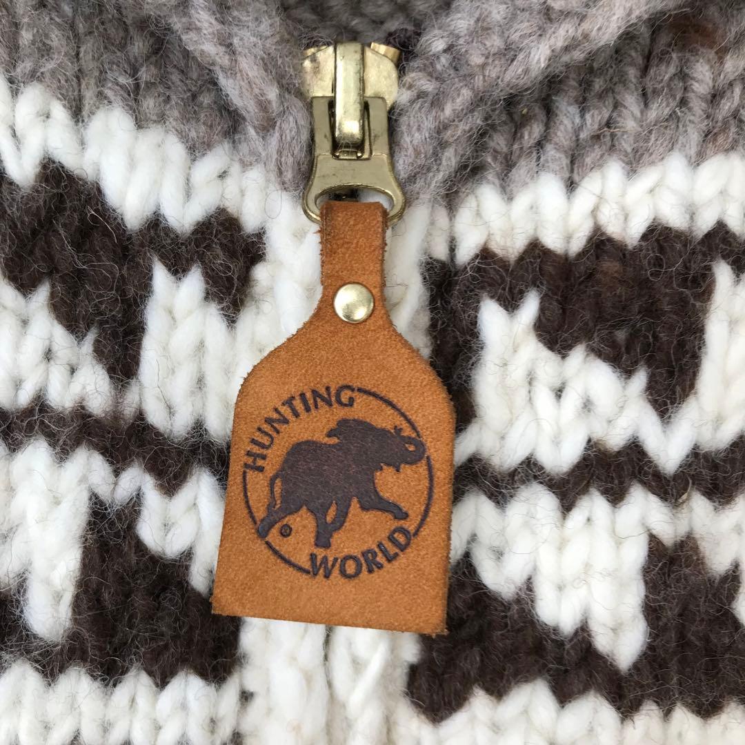 ハンティングワールド　カウチンセーター　M　ウール100　カナダ製