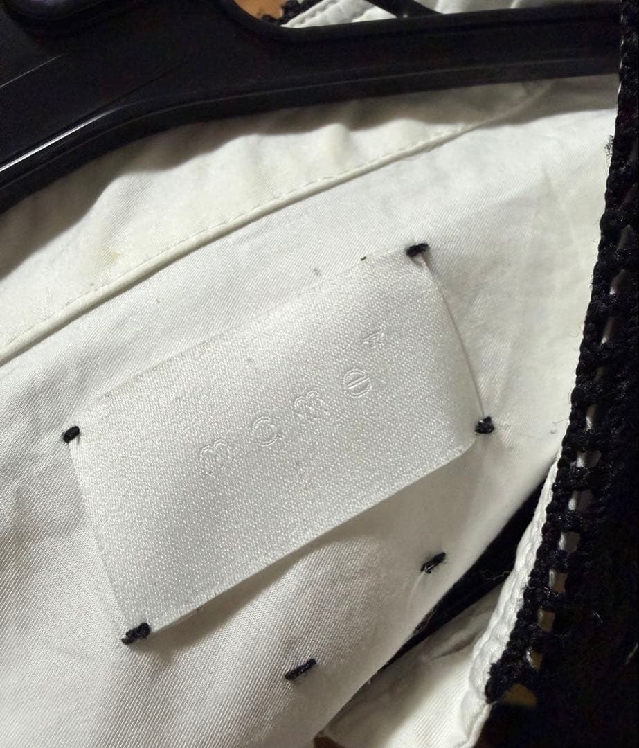 マメクロゴウチ　ロングシャツ　襟刺繍ワンピース