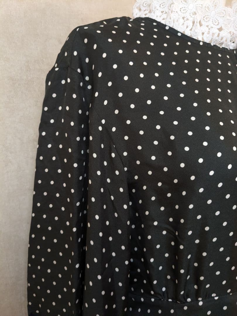 SANDRO　ドットミニワンピース　レース　ブラック　36　サンドロ