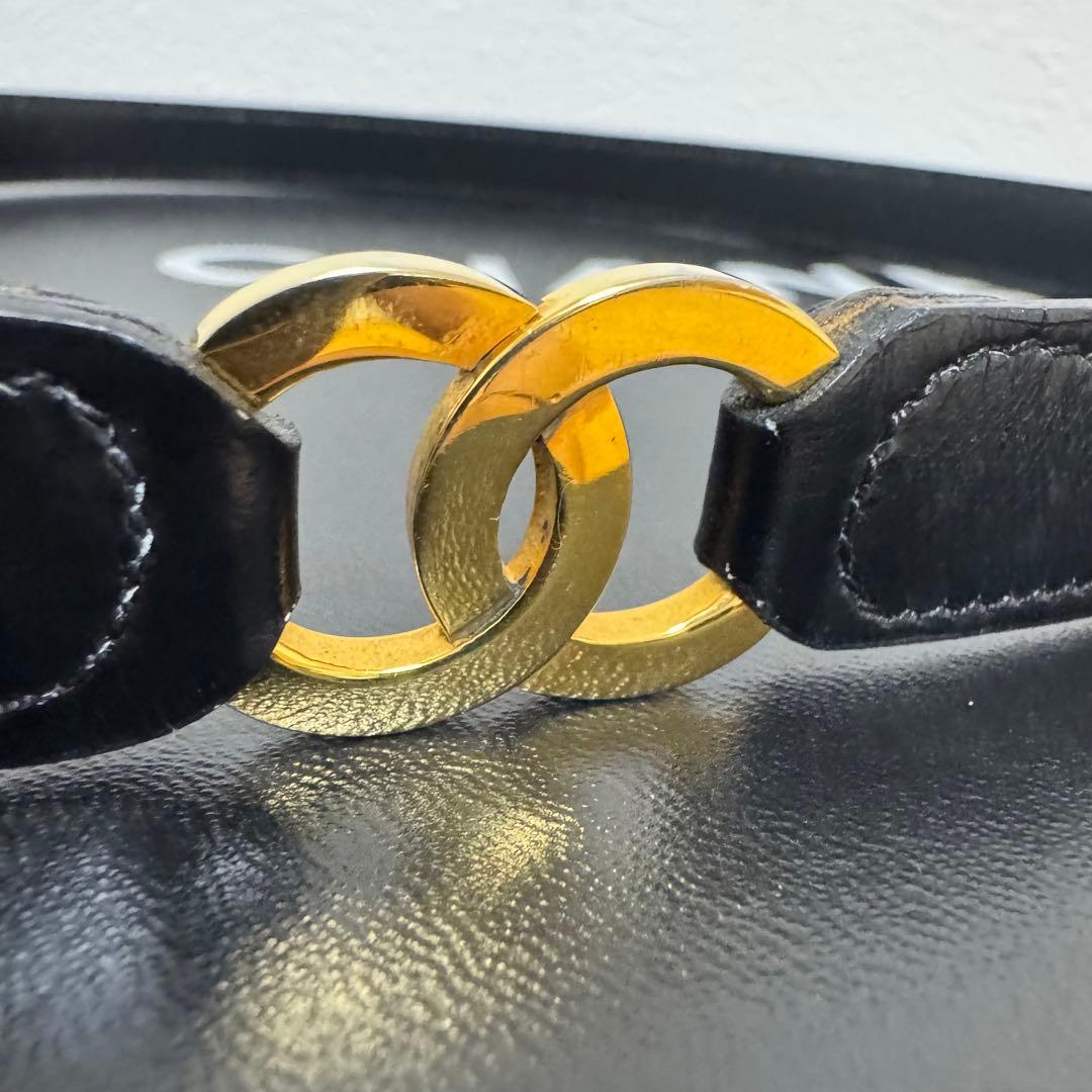 【美品】シャネル CHANEL ベルト レザー ココマーク 黒 ヴィンテージ