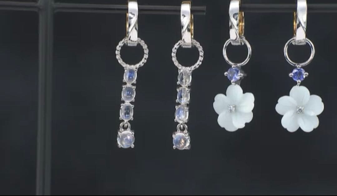 GSTVブルークォーツァイト ジルコン ＆ムーンストーンチャーム 2点セット