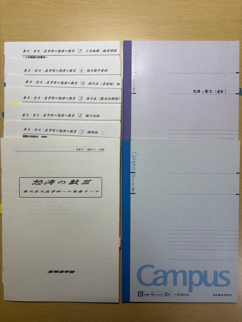 【最終価格】 高等進学塾 怒涛の数III 直前ゼミ テキスト プリントセット