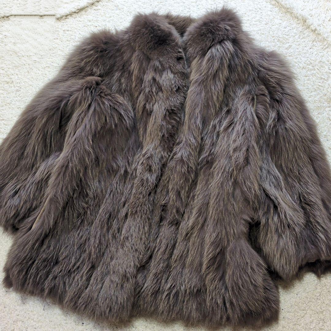1-49【高級毛皮】フォックスファーコート　ボリューム