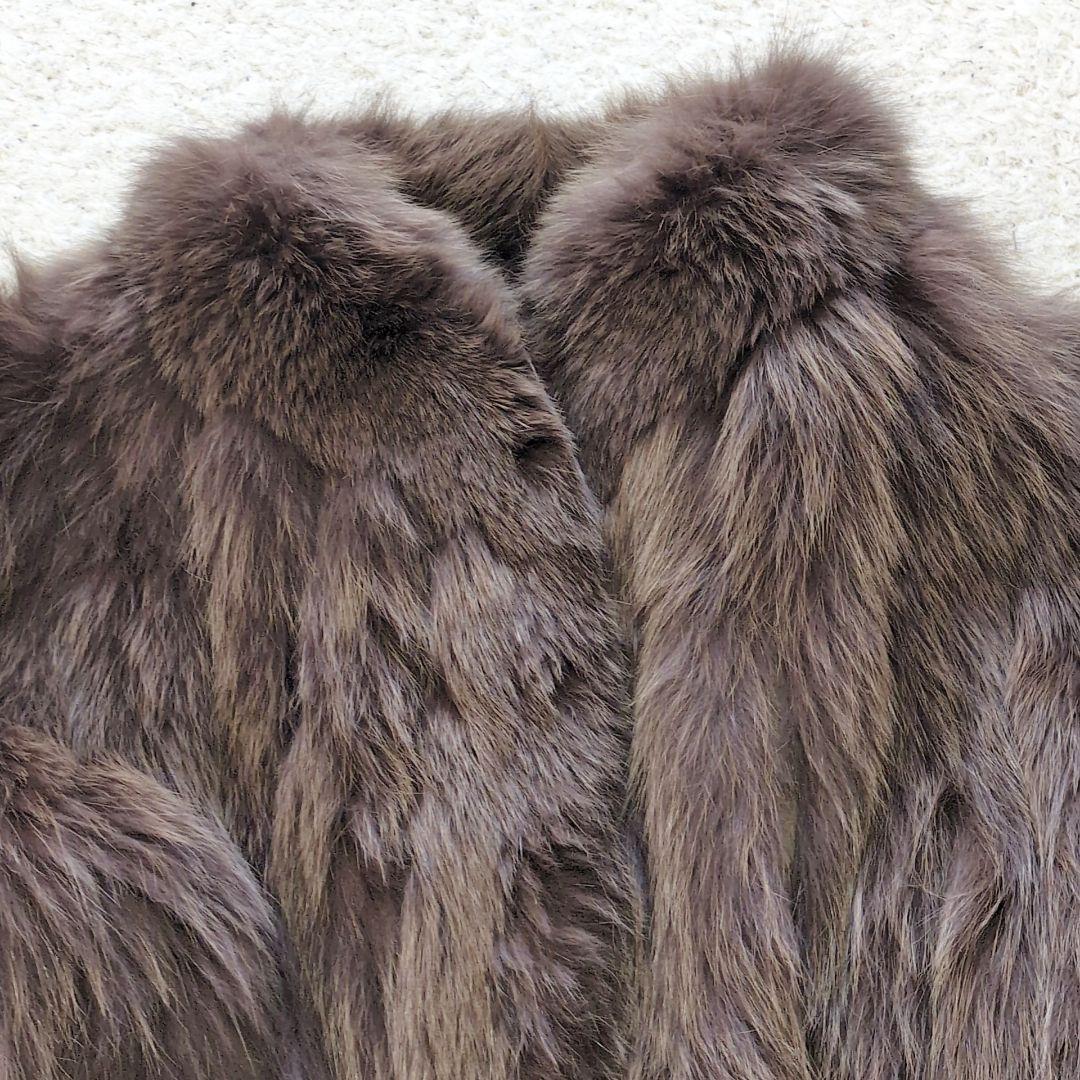 1-49【高級毛皮】フォックスファーコート　ボリューム