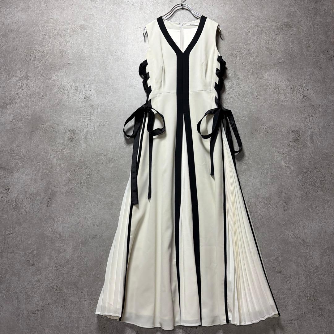 snidel スナイデル　サイドプリーツバイカラーワンピース S 新品同様　美品