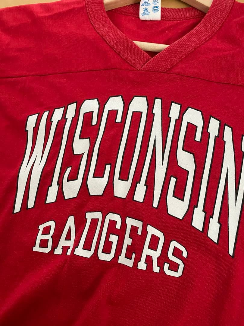 チャンピオン　ウィスコンシンバッジャーズ シャツ L フットボール　80s