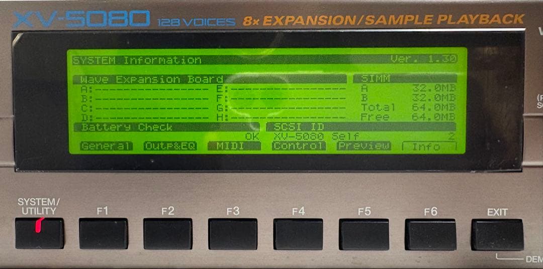 Roland XV-5080 ハードウェア音源 64MB メモリ付き