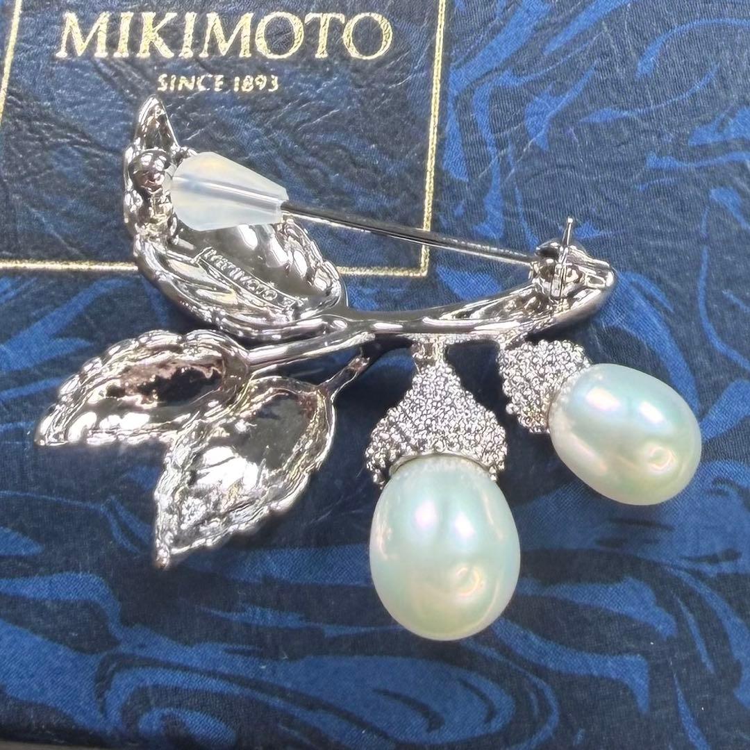 美品 MIKIMOTO ミキモト どんぐり パール ブローチ シルバー ドレス