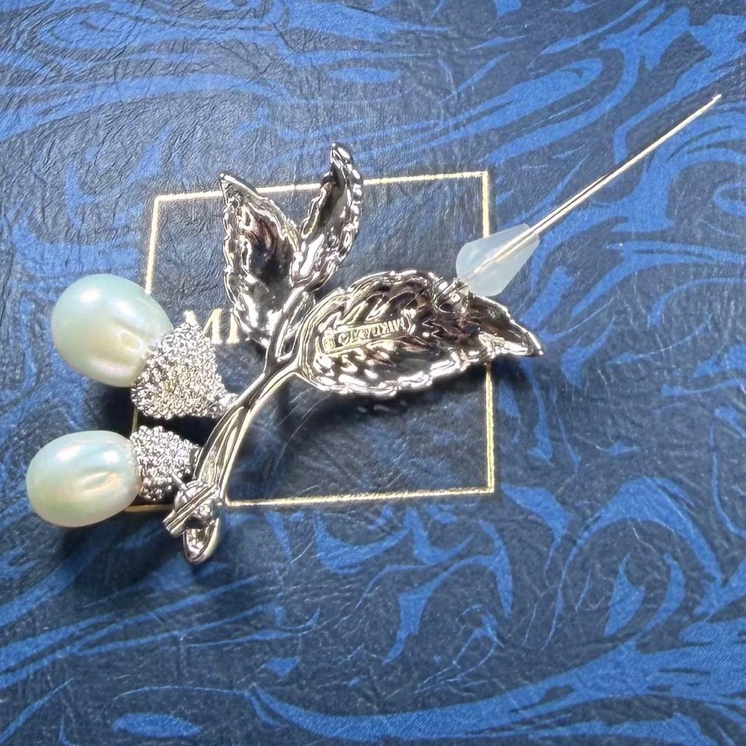 美品 MIKIMOTO ミキモト どんぐり パール ブローチ シルバー ドレス