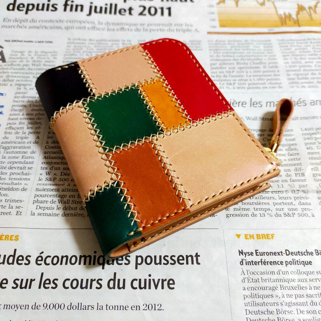 栃木レザー　L字ファスナーウォレット　コンパクト