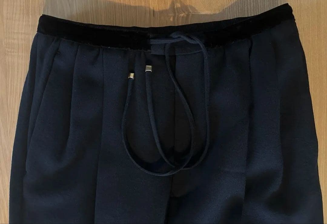 《DRAWER》ウールジョーゼットドロストパンツ　34