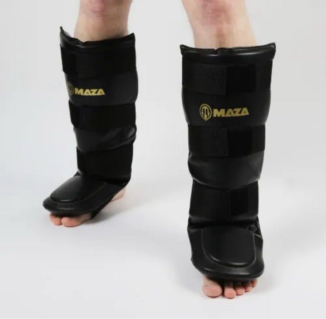 MAZA マザ　ボクシンググローブ　シンガード　セット　黒　ゴールド　14oz