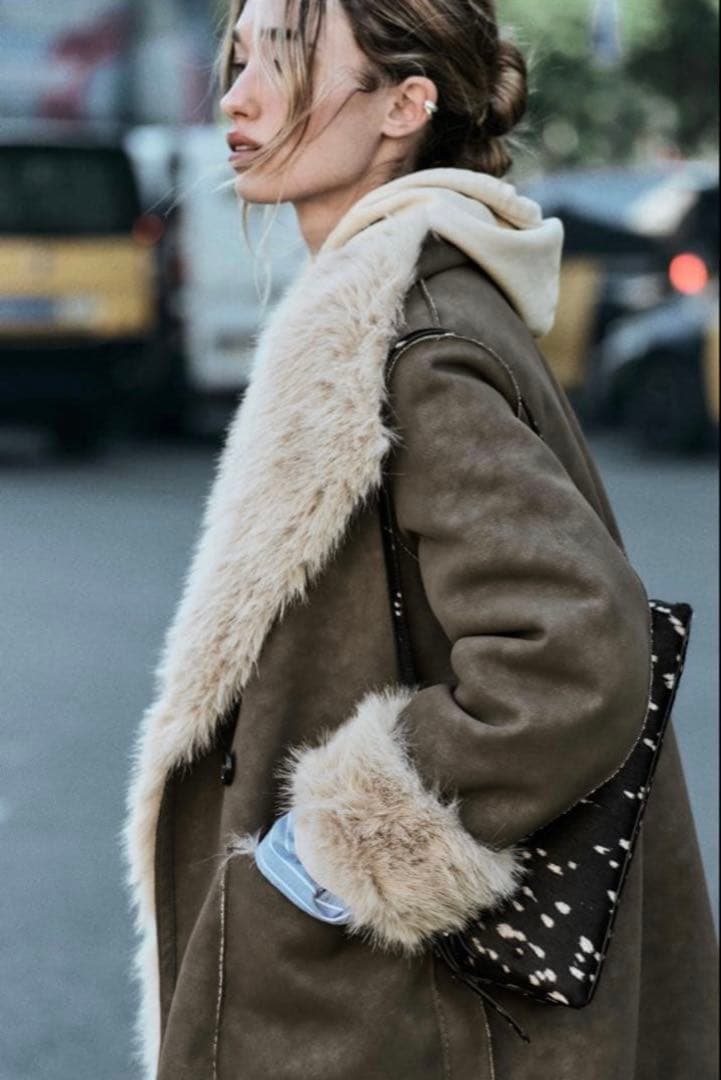 ZARA リバーシブル　ダブルフェイスロングコート