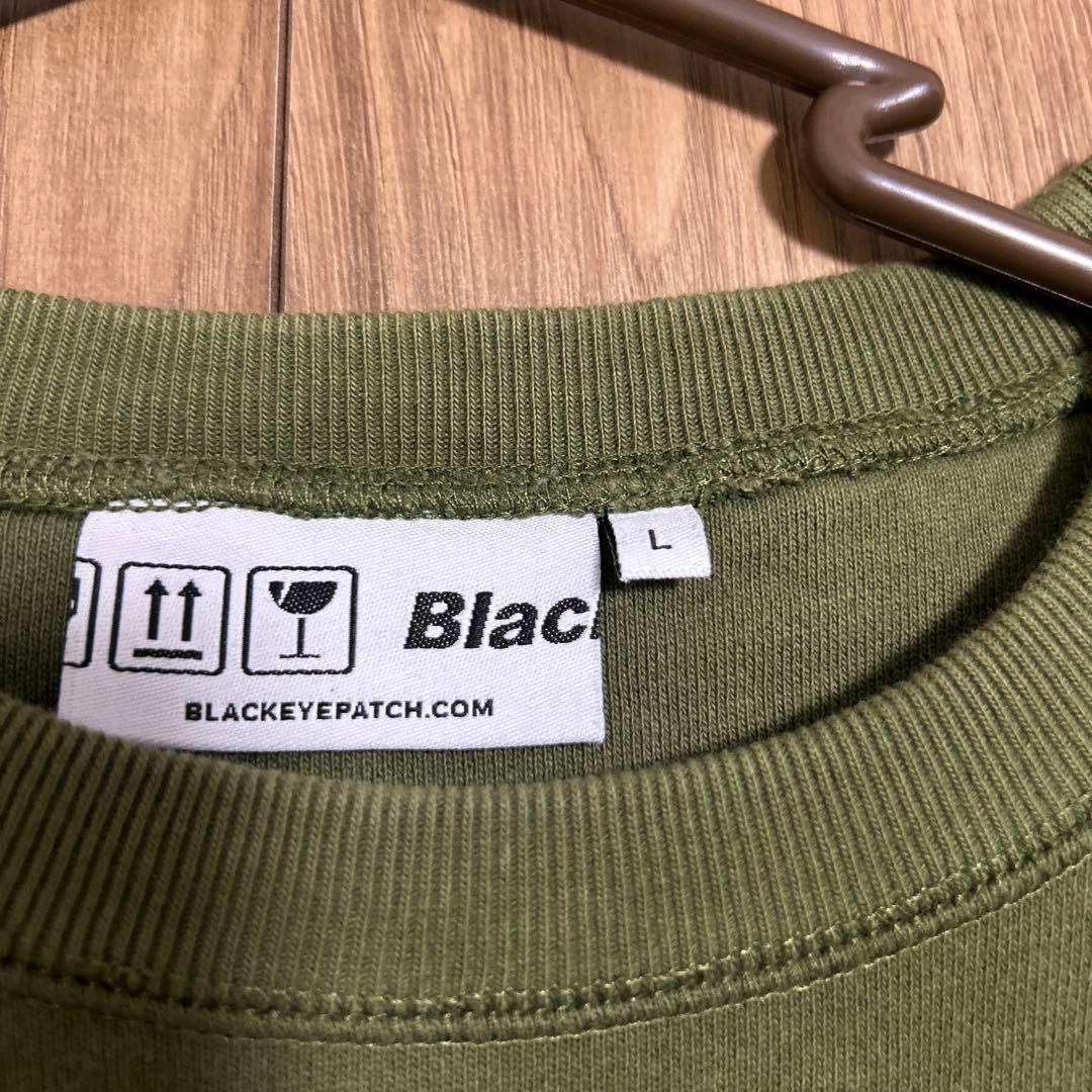 Black Eye Patch トレーナー Lサイズ オリーブ　取扱注意